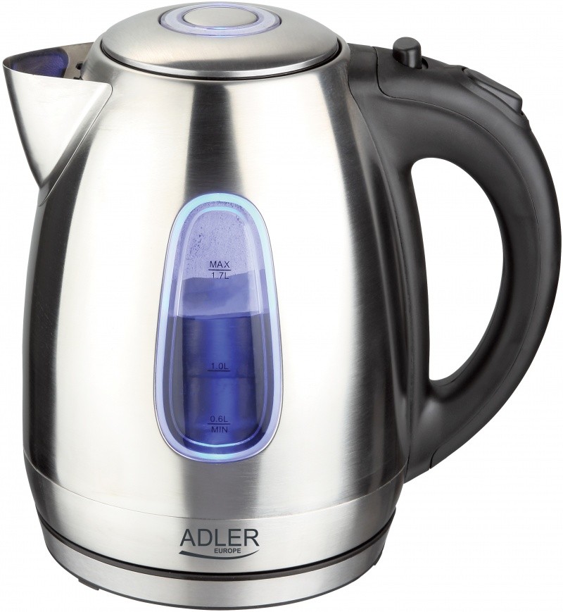 CORDLESS KETTLE STEEL, ADLER, 1,7L, POWER 2200 W, STEEL