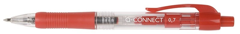 RETRACTABLE BALL PEN Q-CONNECT, LINE 0,7MM, ŚR 1,0MM RED