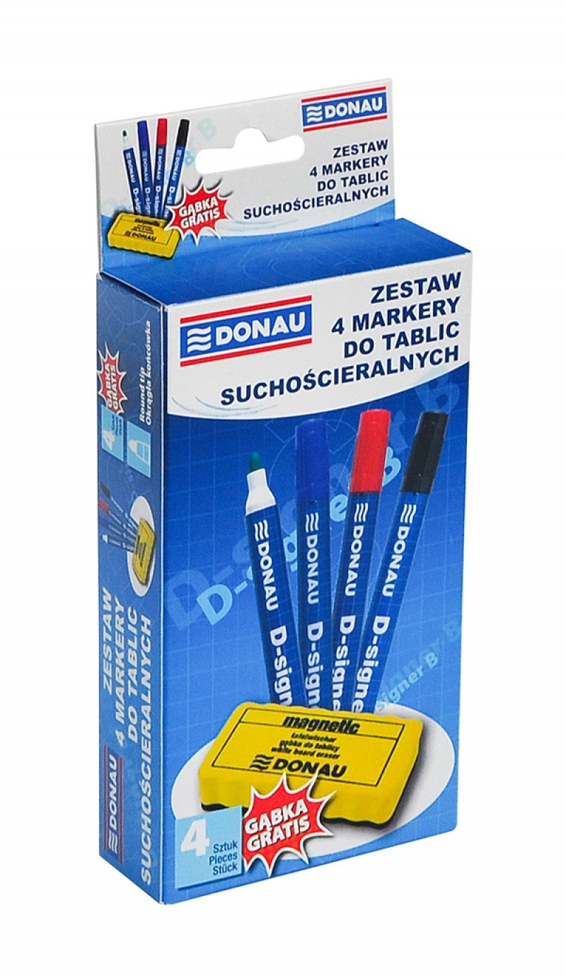SET 4 WHITEBOARD MARKERS+SPONGE