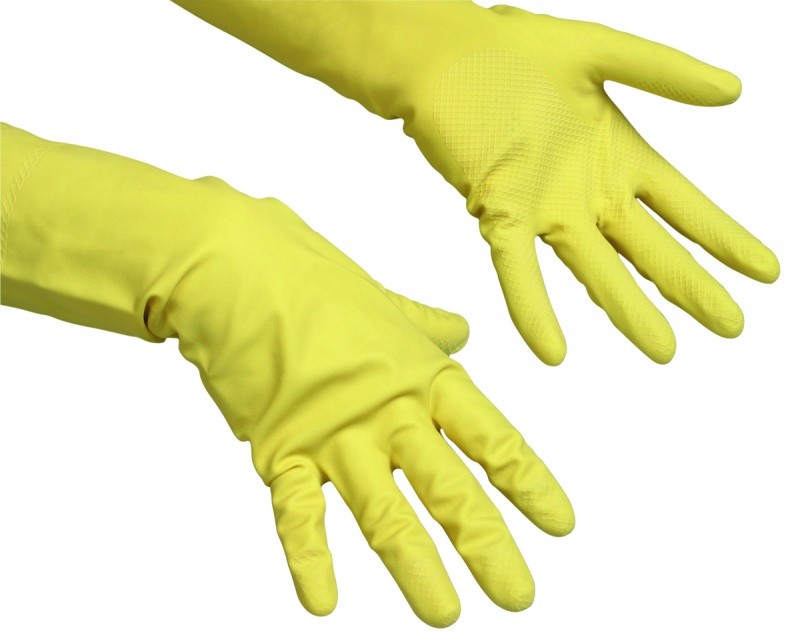 LATEX GLOVES, CONTRACT, SIZE L, YELLOW