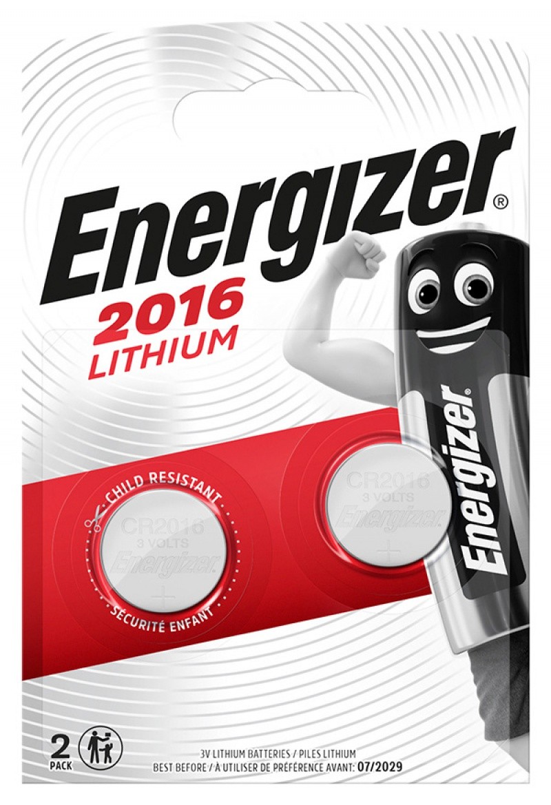 ტაბლეტი ელემენტი "ენერჯაიზერი / ENERGIZER" CR2016 /2 ცალი