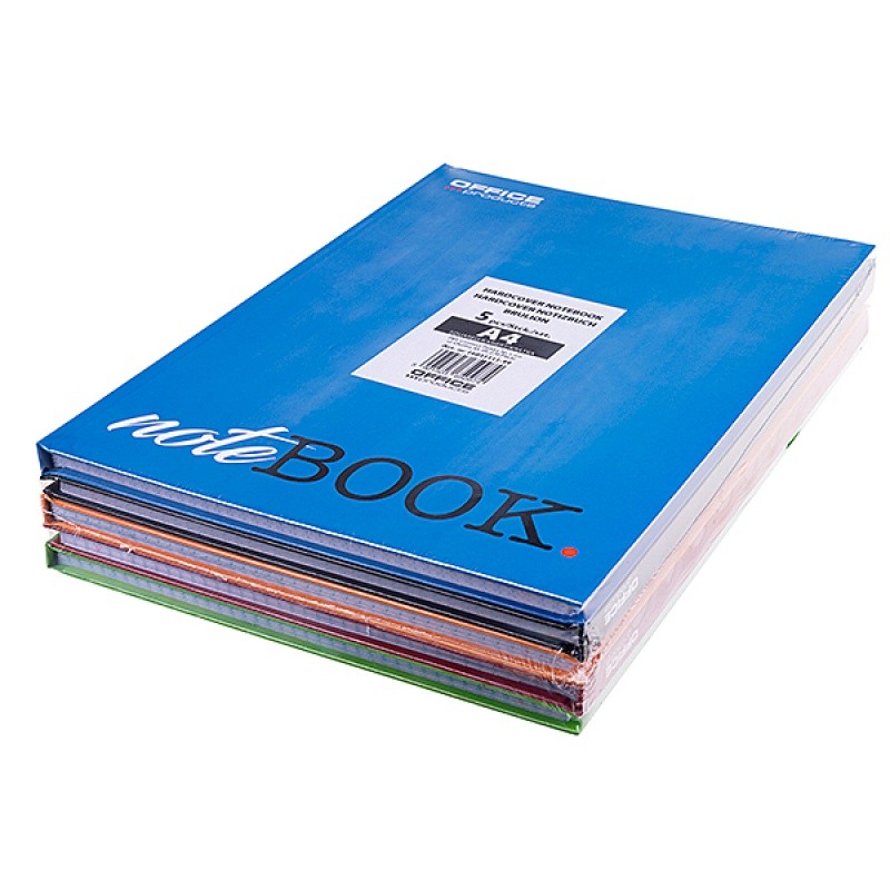 ბლოკნოტი A4 მყარი ყდით 96ფ. (უჯრა) OFFICE PRODUCTS შერეული ფერები