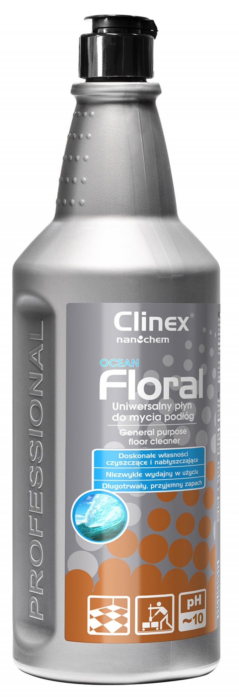 იატაკის საწმენდი სითხე (1 ლიტრი) CLINEX Floral Ocean  ეფექტურია ნებისმიერი ტიპის ზედაპირისთვის, ანიჭებს ბზინვარებას და ტოვებს სასიამოვნო სუნს.