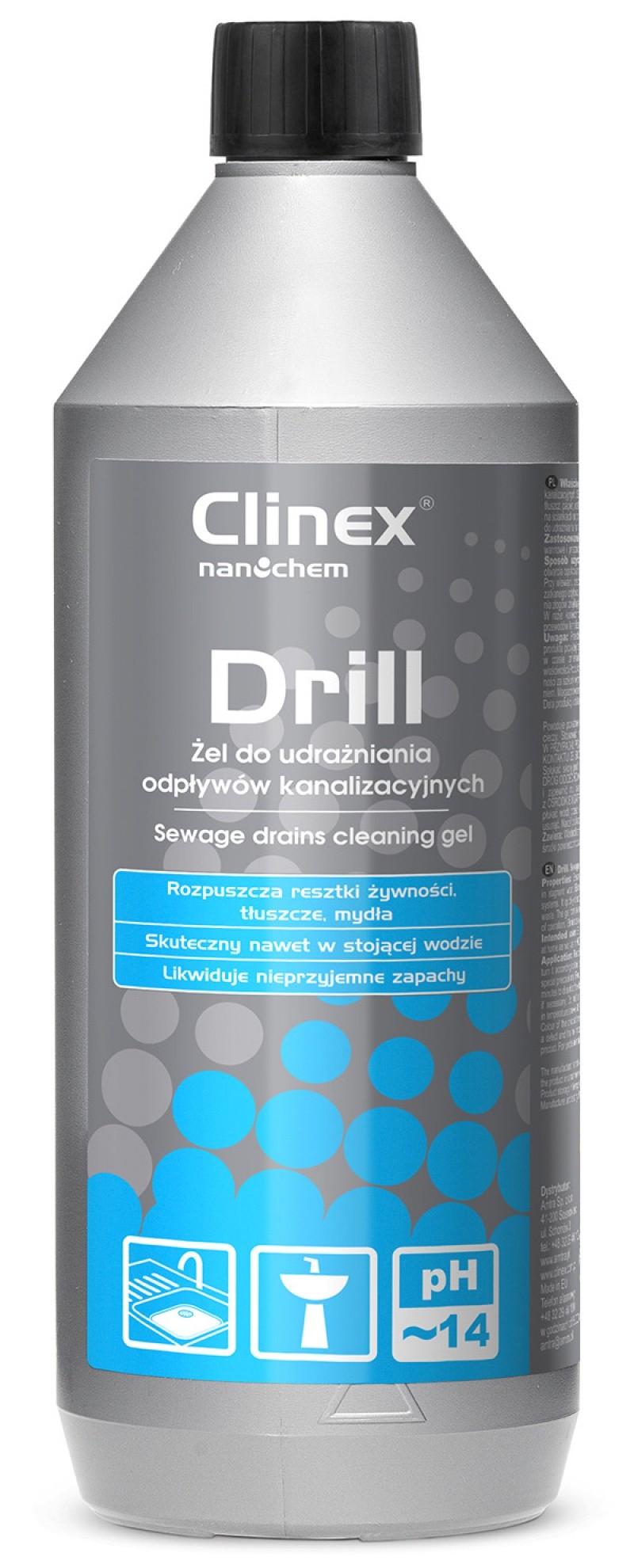 გაჭედილი მილების გამწმენდი გელი CLINEX DRILL (1ლტ)